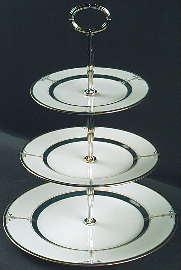 Regalaire 13 7/8"-14 1/4" 3-Tiered Serving Tray(DP,SP,BB) HC by Mikasa-1