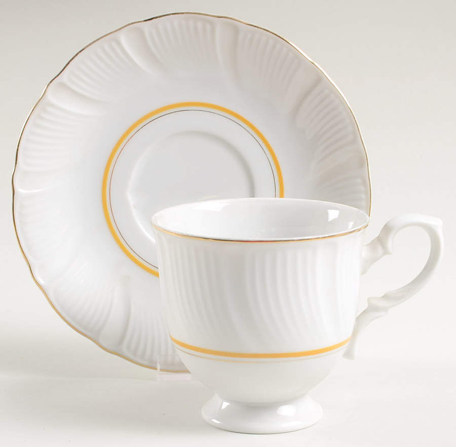 Regency Footed Cup & Saucer Set by Mikasa-1