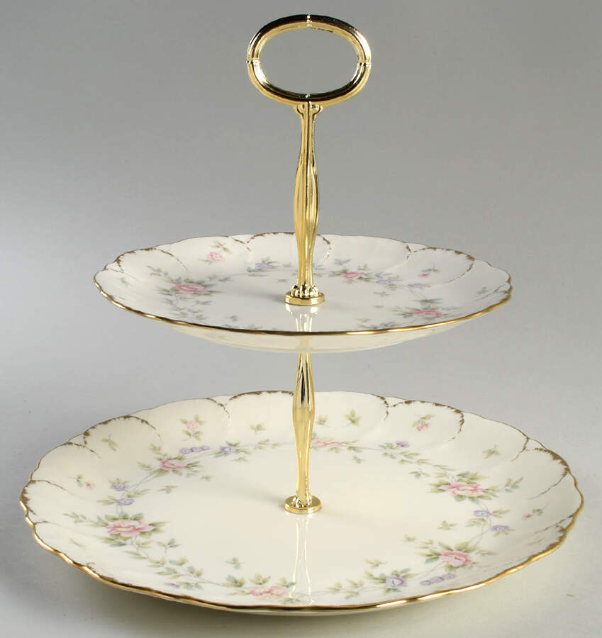 Remembrance 6 5/8"-10"  2 Tiered Serving Tray (Dp, Sp) HC by Mikasa-1