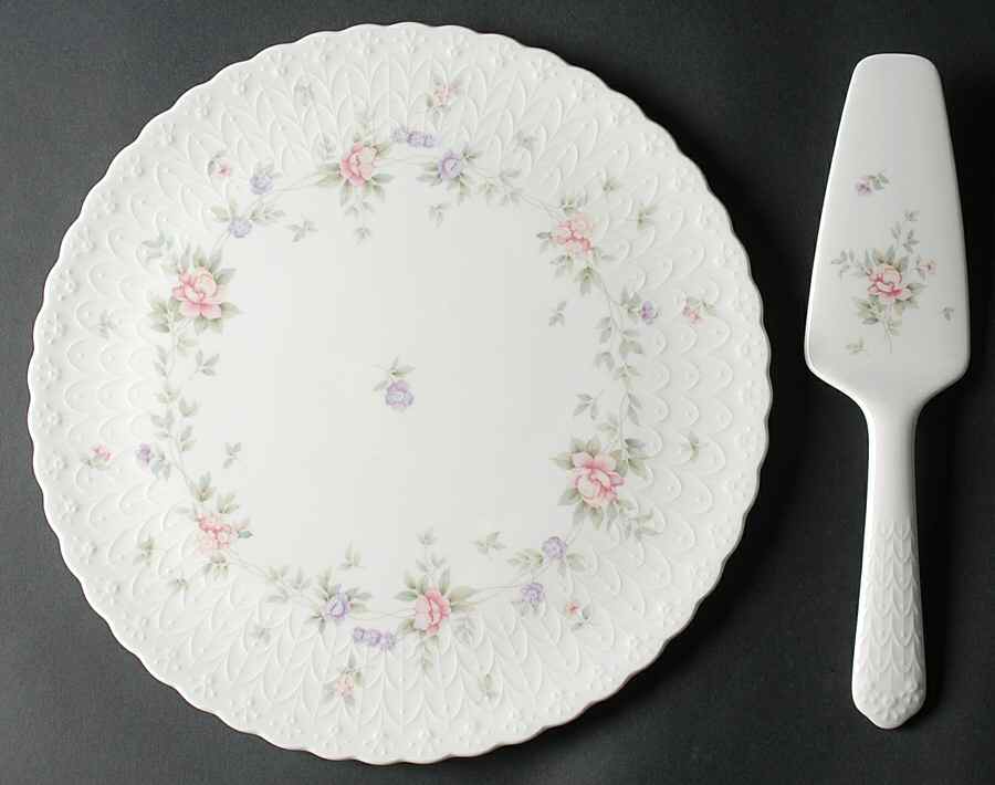 Remembrance Cake Plate & Solid Ceramic Server Set (No Box) by Mikasa-1