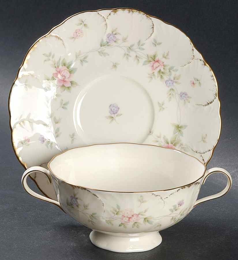 Remembrance Footed Cream Soup Bowl & Saucer Set by Mikasa-1