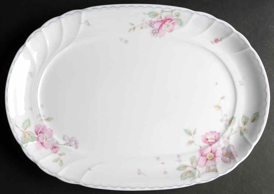 Renee 14" Oval Serving Platter by Mikasa-1