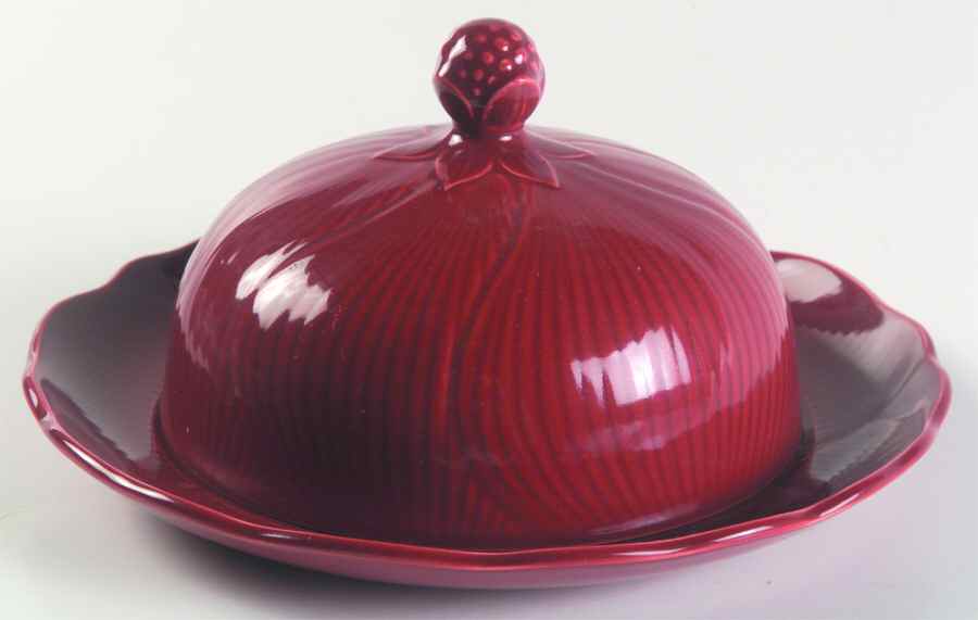 Red Orchid Round Covered Butter by Mikasa-1