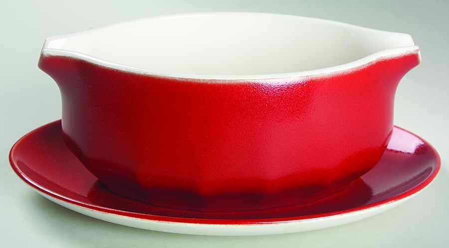 Red Poppy Gravy Boat & Underplate by Mikasa-1