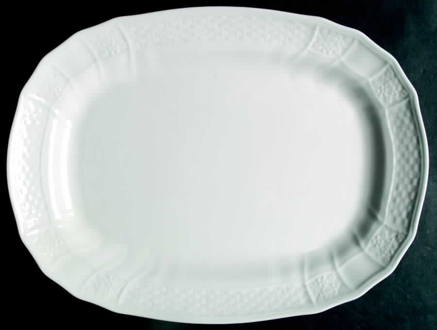 Renaissance White 15" Oval Serving Platter by Mikasa-1