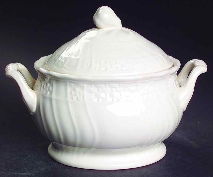 Renaissance White Sugar Bowl & Lid by Mikasa-1