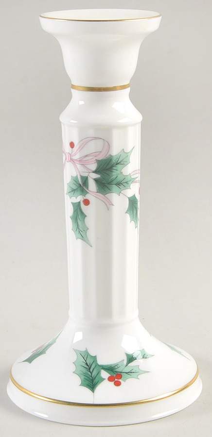 Ribbon Holly Tall Candlestick by Mikasa-1