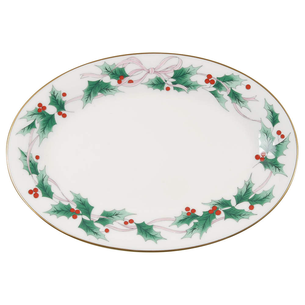 Ribbon Holly Butter Tray by Mikasa-1