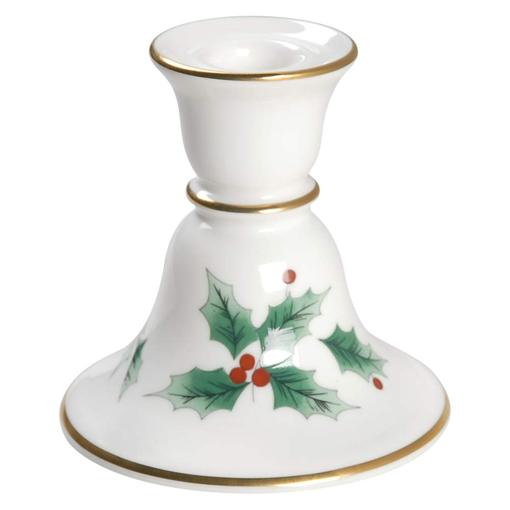 Ribbon Holly 3" Candlestick by Mikasa-1