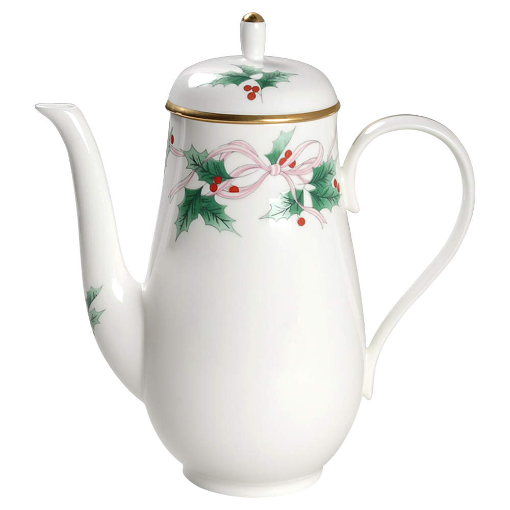 Ribbon Holly Coffee Pot & Lid by Mikasa-1