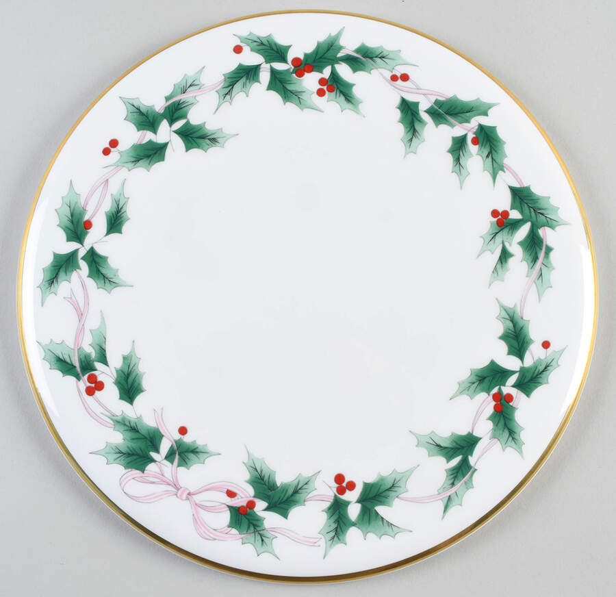 Ribbon Holly Cake Plate by Mikasa-1