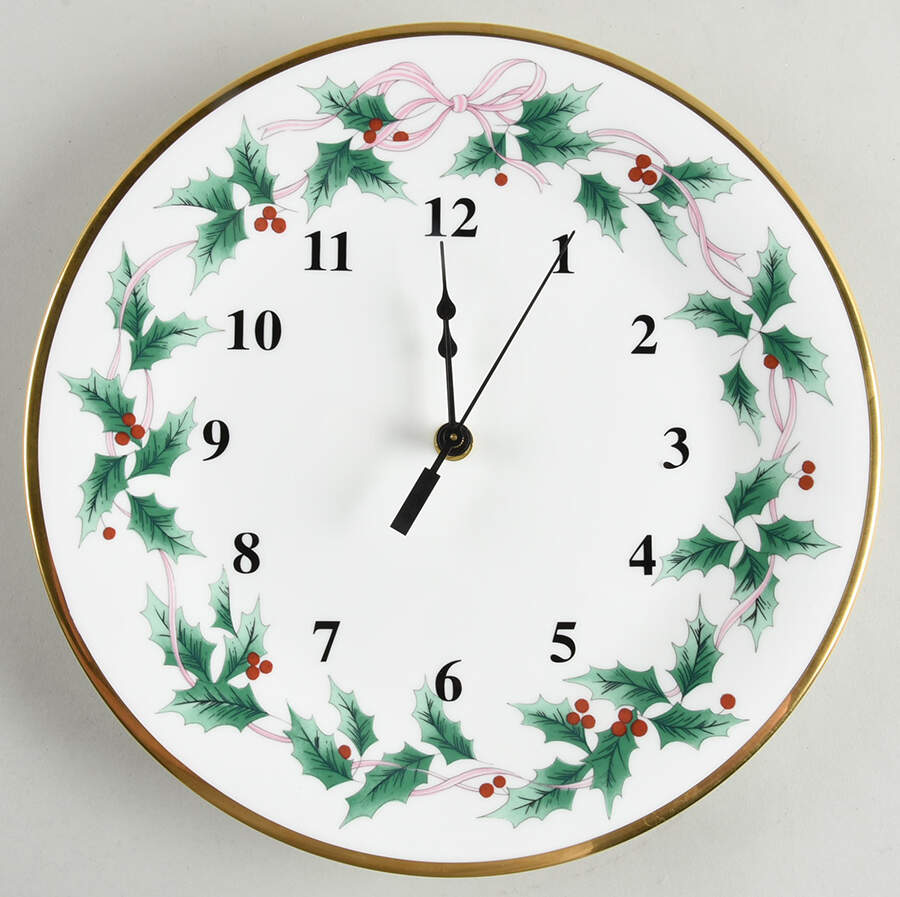 Ribbon Holly 1-2" depth  Clock Plate HC by Mikasa-1