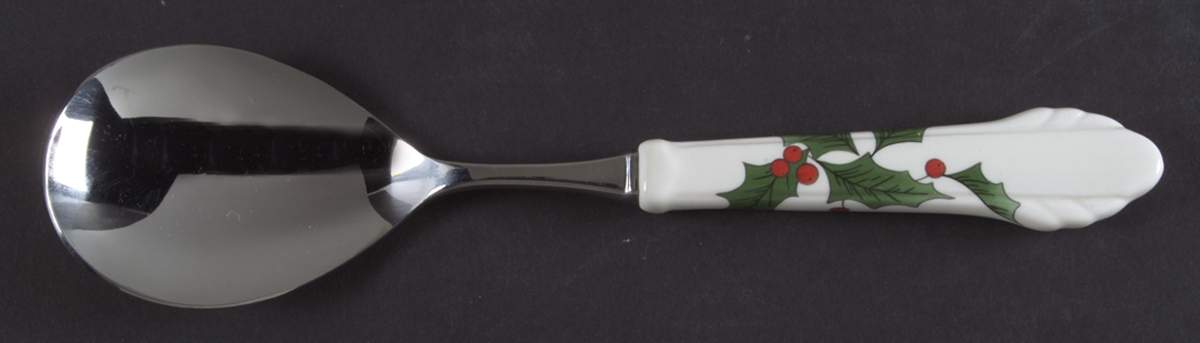 Ribbon Holly Salad Serving Spoon with Stainless Bowl by Mikasa-1