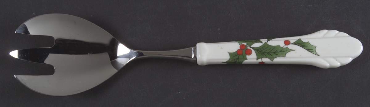 Ribbon Holly Salad Serving Fork with Stainless Prongs by Mikasa-1