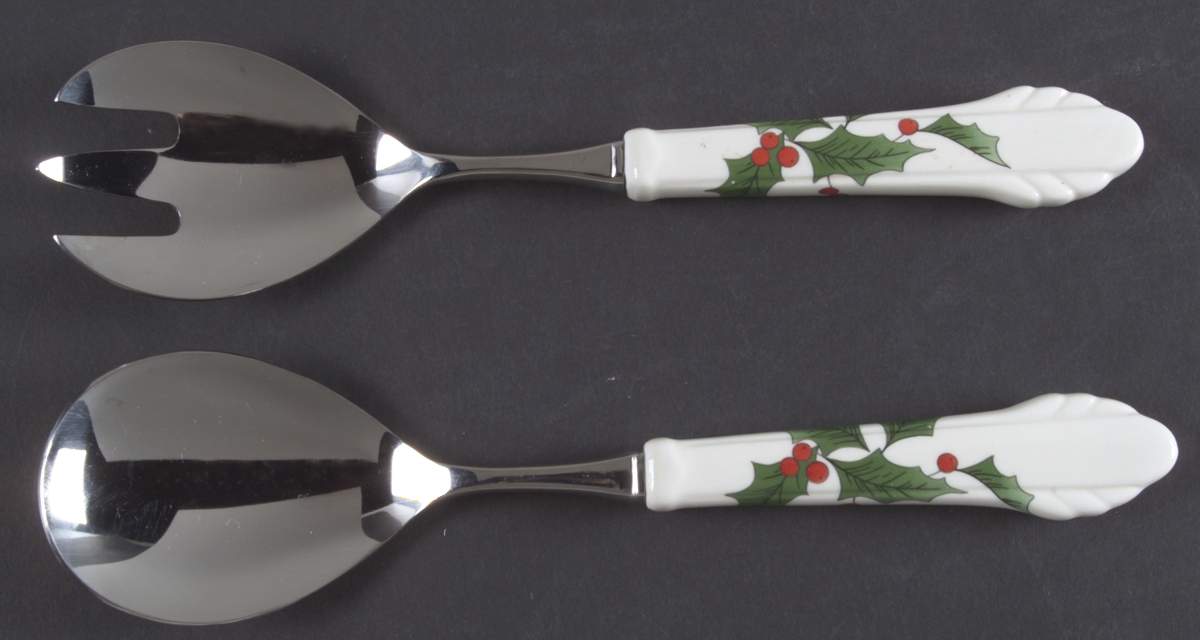Ribbon Holly (2 Piece) Salad Set with Stainless Bowl by Mikasa-1