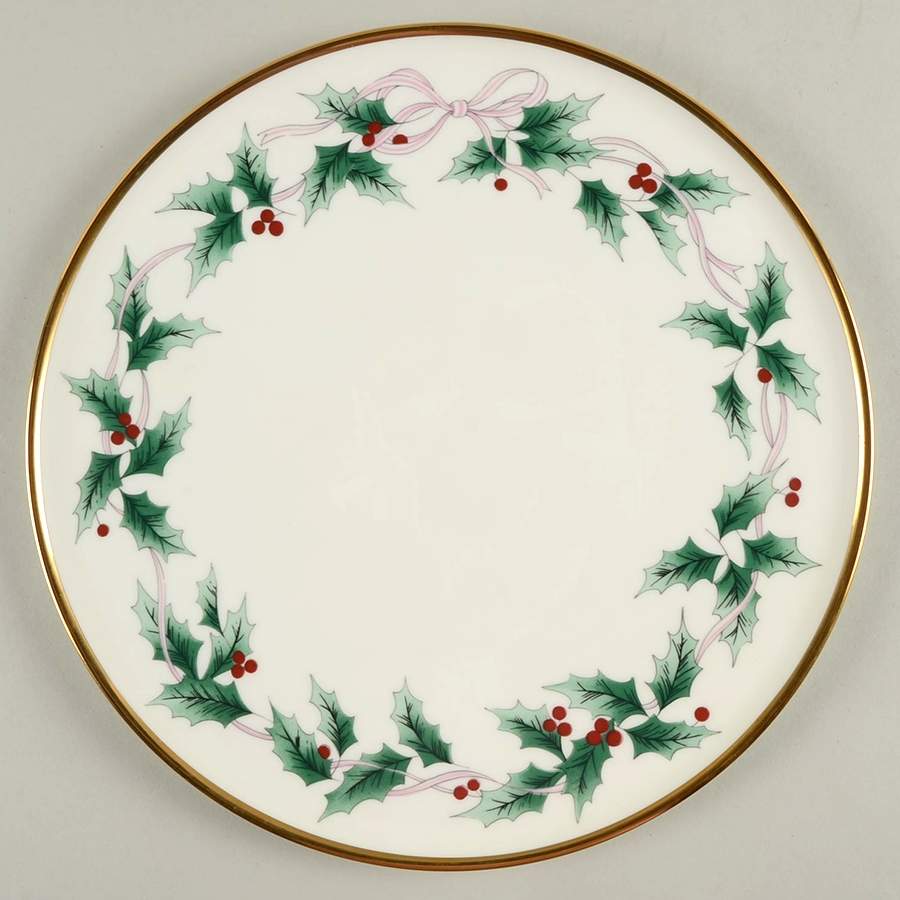 Ribbon Holly Cake Plate by Mikasa-1