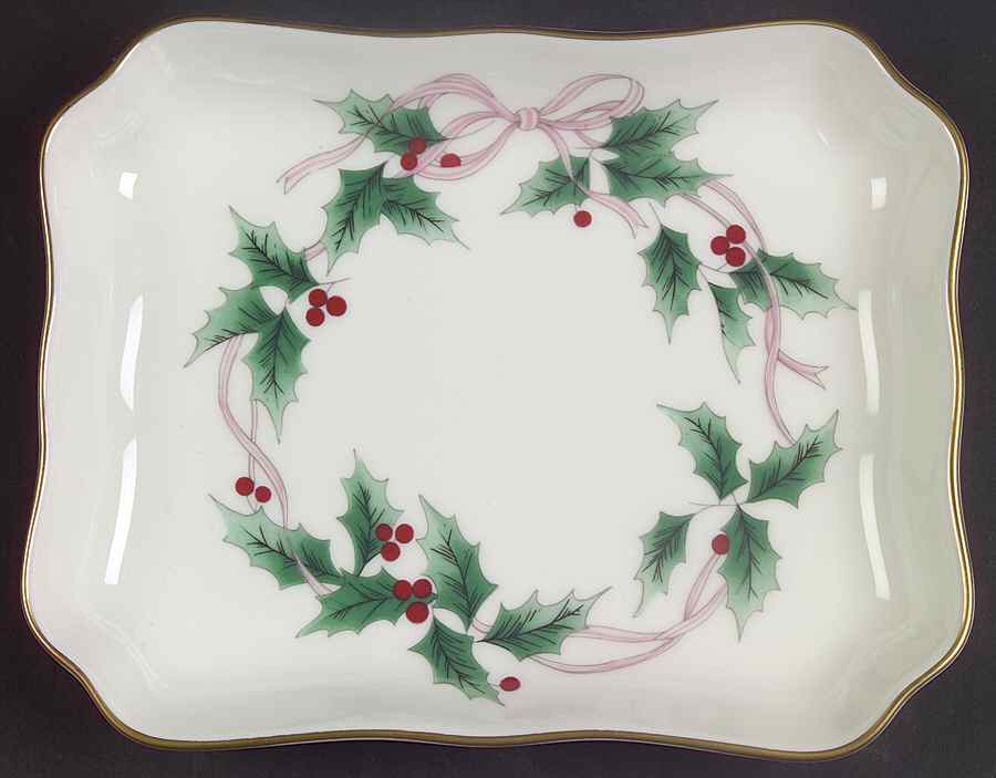 Ribbon Holly Large Chelsea Tray by Mikasa-1