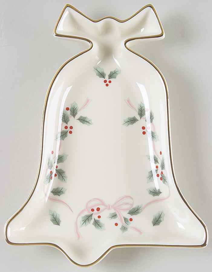 Ribbon Holly Bell Shape Dish by Mikasa-1
