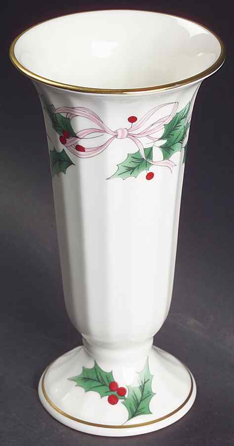 Ribbon Holly 6" Vase by Mikasa-1