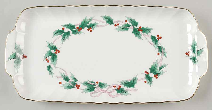 Ribbon Holly Large Sandwich Tray by Mikasa-1