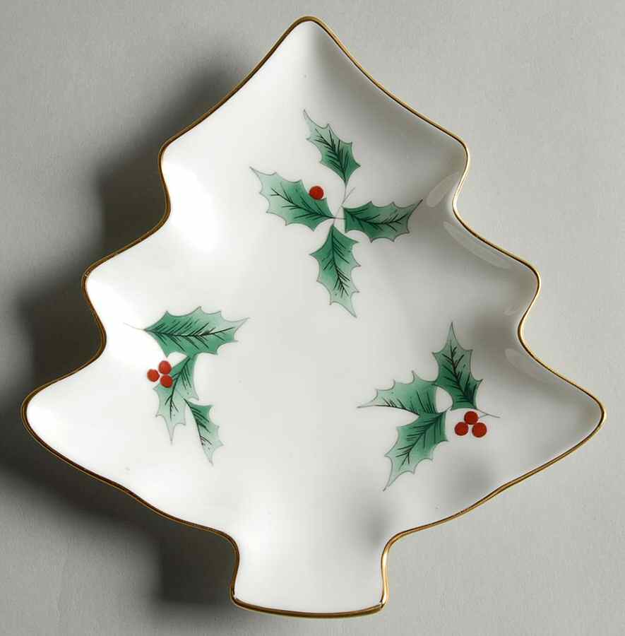 Ribbon Holly Small Tree Shaped Dish by Mikasa-1