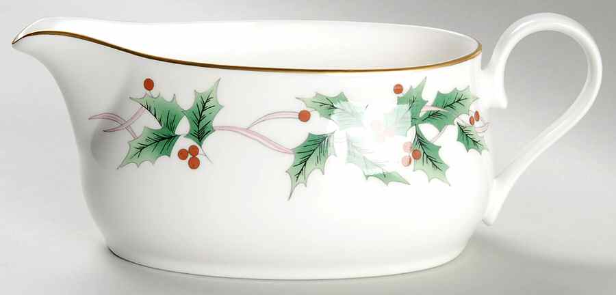 Ribbon Holly Gravy Boat by Mikasa-1