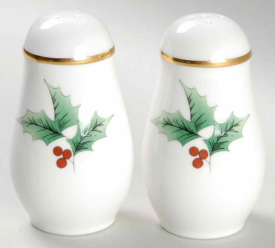 Ribbon Holly Salt & Pepper Set by Mikasa-1