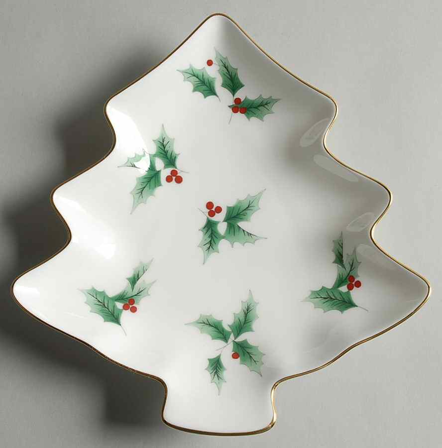 Ribbon Holly 1 Part Medium Tree Shaped Dish by Mikasa-1
