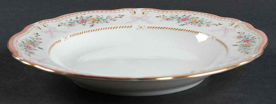 Ribbon Pink Large Rim Soup Bowl by Mikasa-1