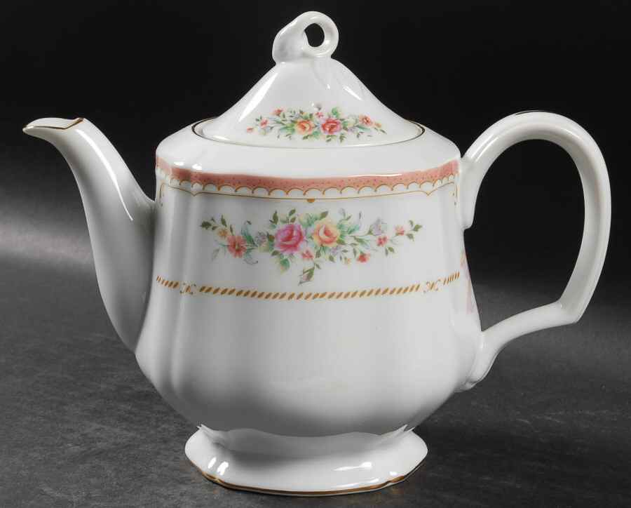 Ribbon Pink Teapot & Lid by Mikasa-1