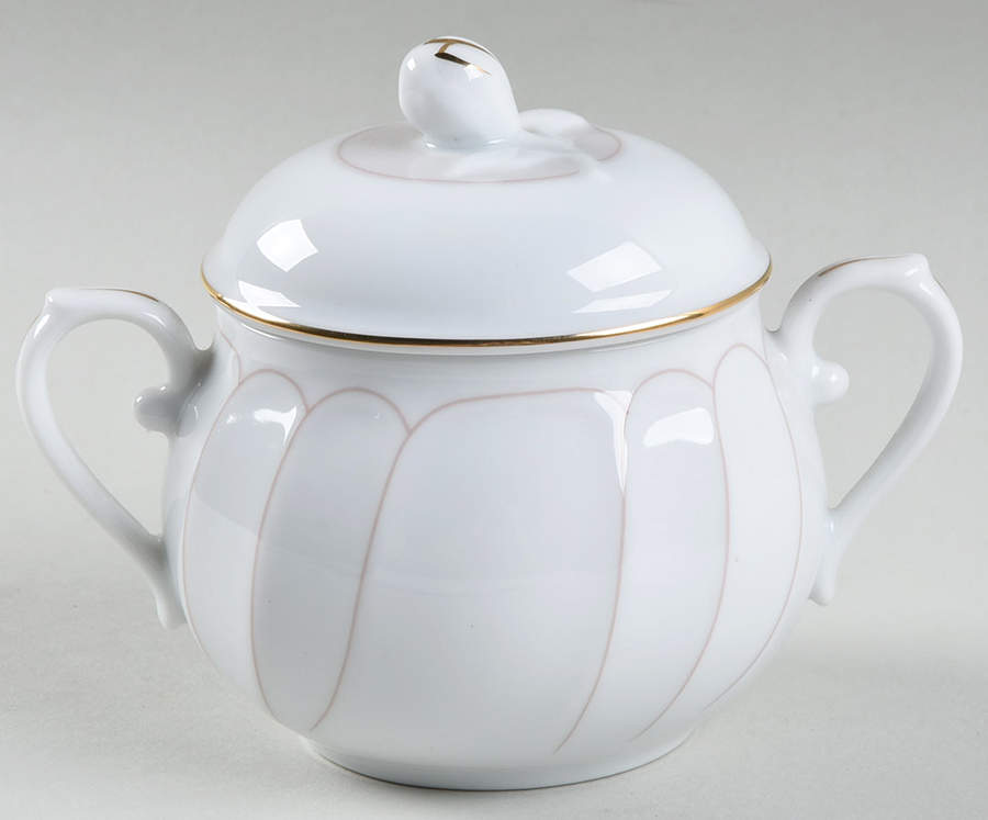 Rose Bisque Sugar Bowl & Lid by Mikasa-1