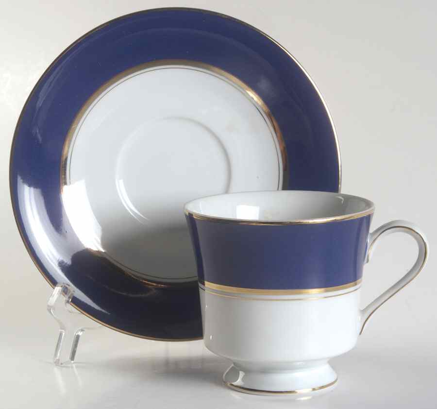Royal Cobalt Footed Cup & Saucer Set by Mikasa-1