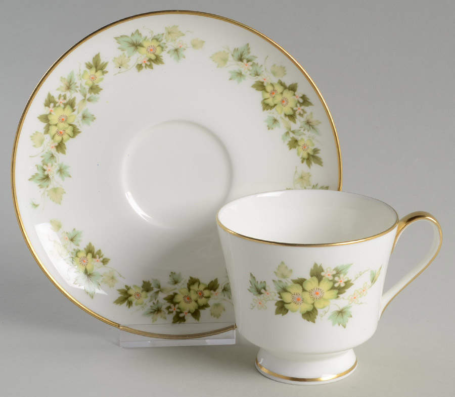 Rose Crest Footed Cup & Saucer Set by Mikasa-1