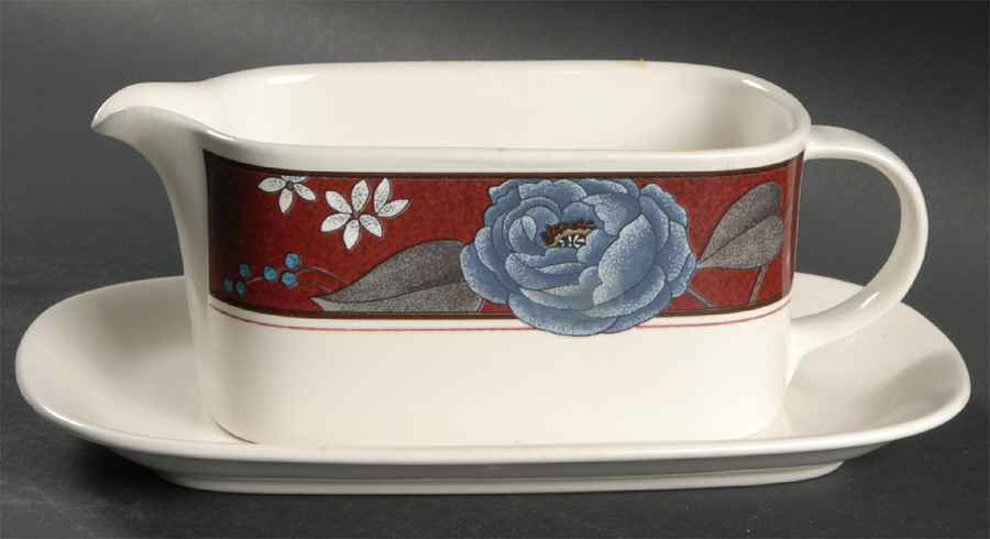 Romantic Fleur Gravy Boat & Underplate (Relish/Butter) by Mikasa-1