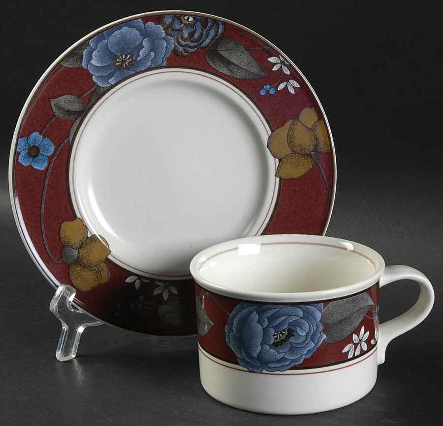 Romantic Fleur Flat Cup & Saucer Set by Mikasa-1