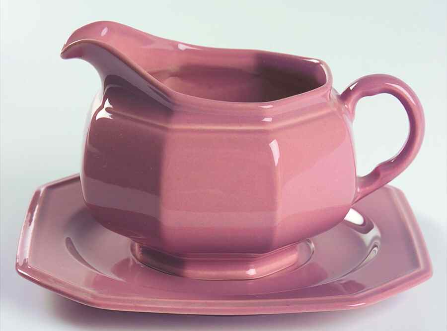 Rose Gray Gravy Boat & Underplate by Mikasa-1