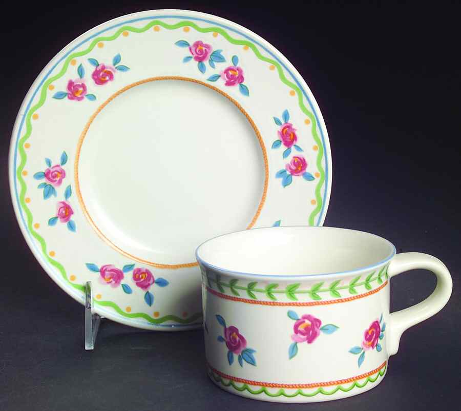 Rose Parade Flat Cup & Saucer Set by Mikasa-1