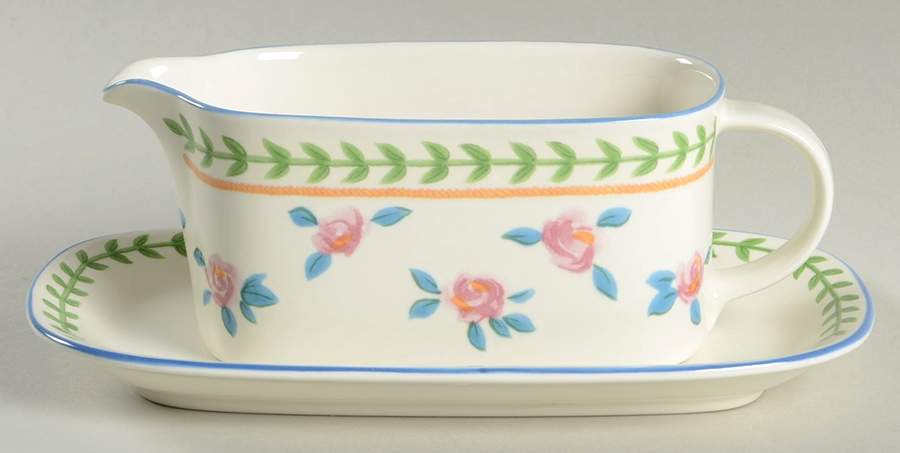 Rose Parade Gravy Boat & Underplate by Mikasa-1