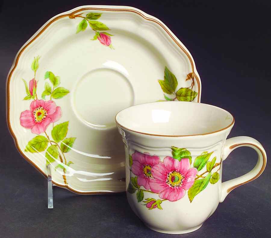 Rose Petals Flat Cup & Saucer Set by Mikasa-1