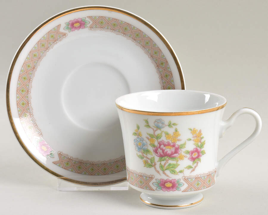 Rose Peony Footed Cup & Saucer Set by Mikasa-1