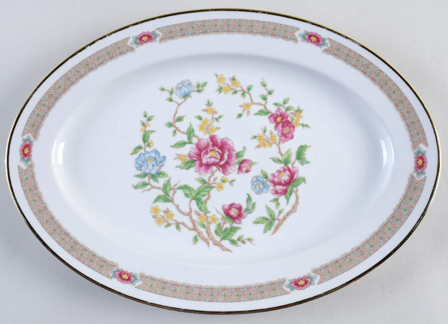 Rose Peony 14" Oval Serving Platter by Mikasa-1