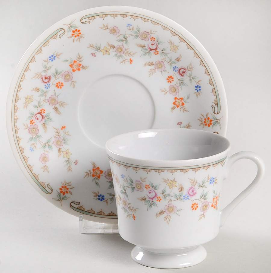 Rosamond Footed Cup & Saucer Set by Mikasa-1