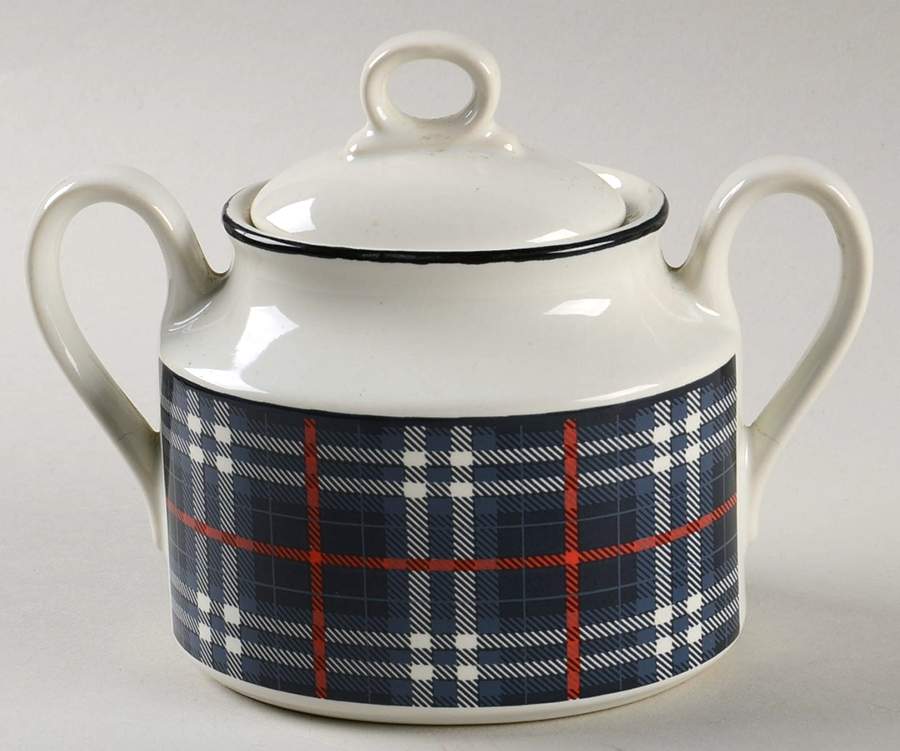 Royal Stewart Blue Sugar Bowl & Lid by Mikasa-1