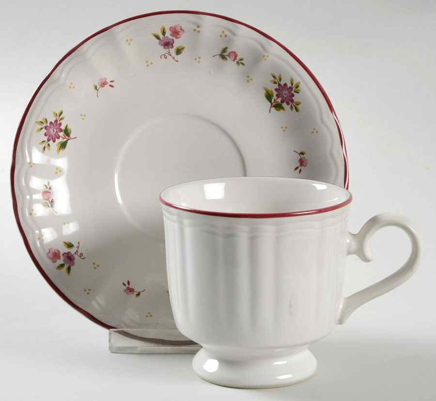 Roseland Footed Cup & Saucer Set by Mikasa-1