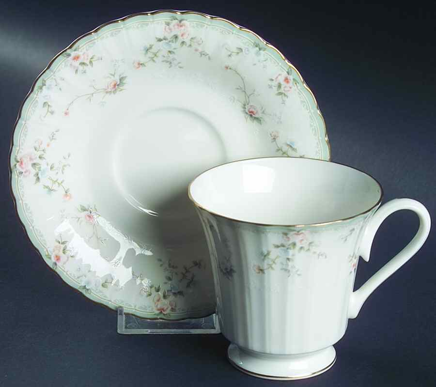 Roselle Footed Cup & Saucer Set by Mikasa-1