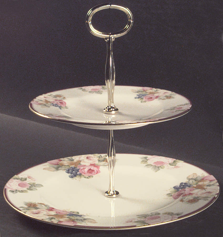 Rosemead 6 5/8"-10"  2 Tiered Serving Tray (Dp, Sp) HC by Mikasa-1