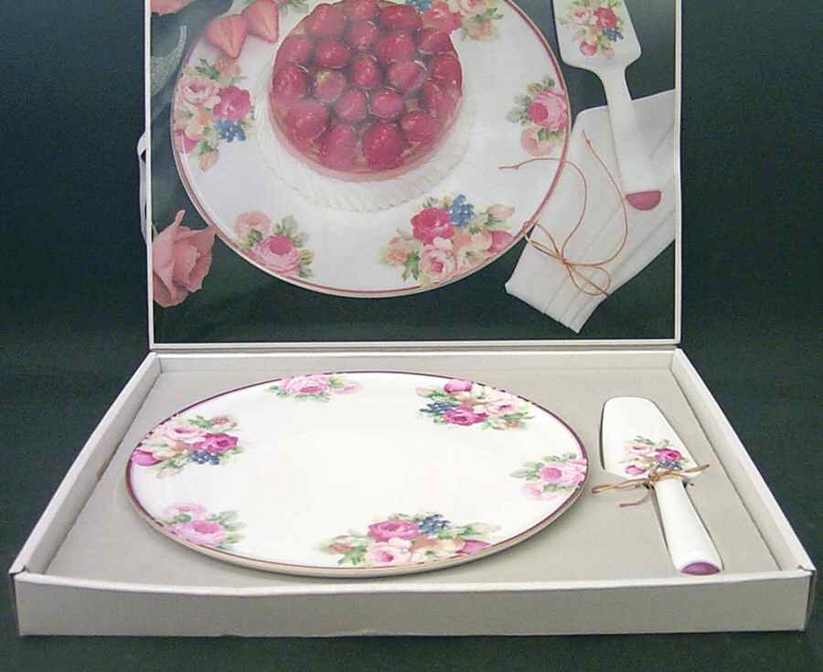 Rosemead Cake Plate & Solid Ceramic Server Set (Boxed) by Mikasa-1