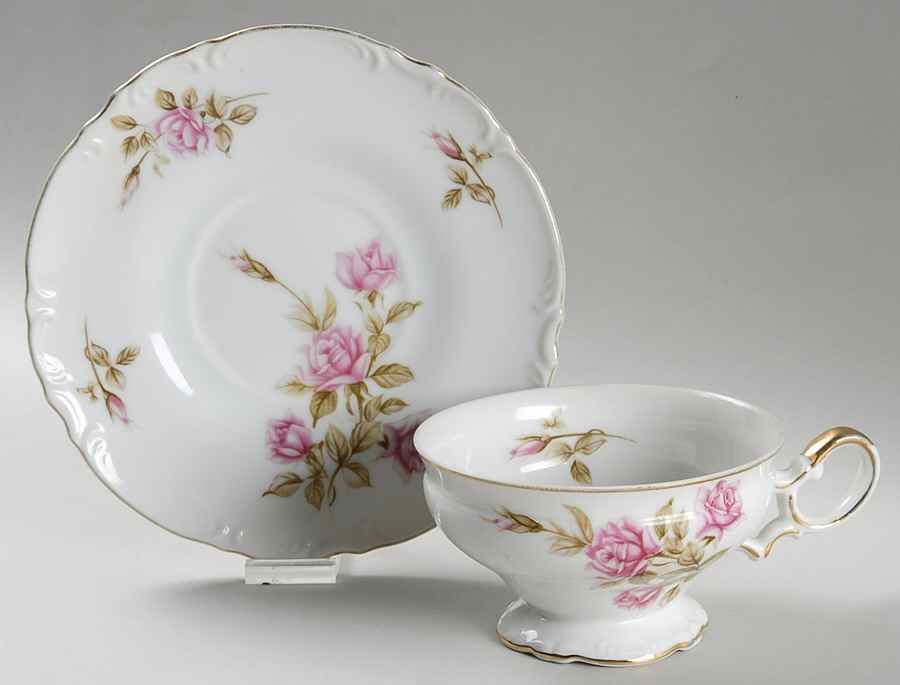 Rosetta Footed Cup & Saucer Set by Mikasa-1