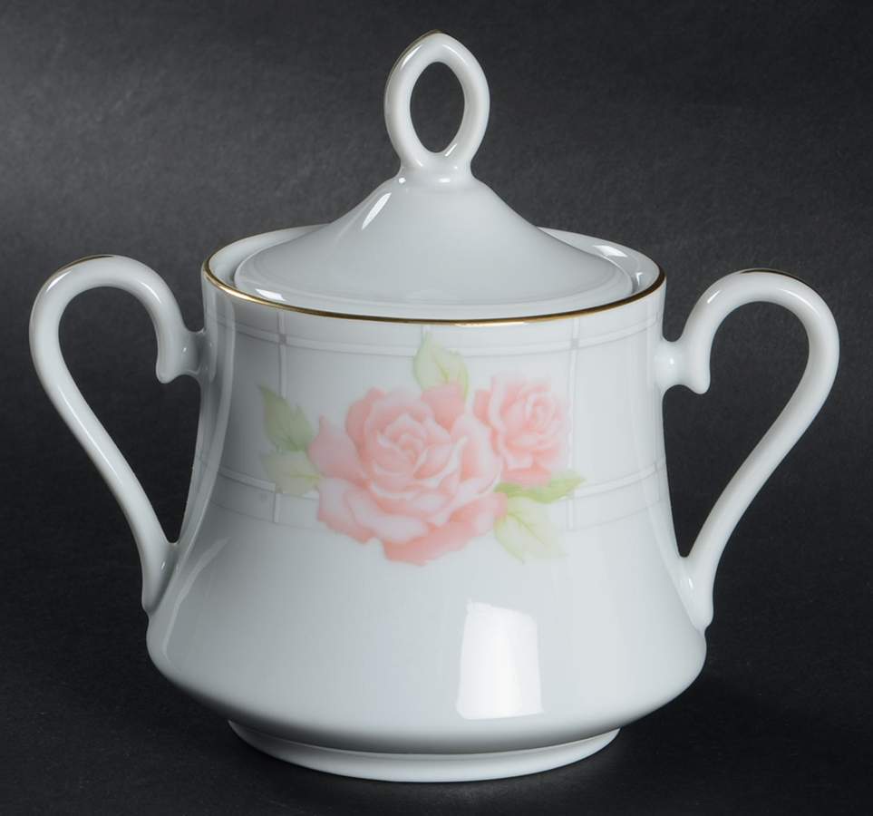 Rose Trellis Sugar Bowl & Lid by Mikasa-1
