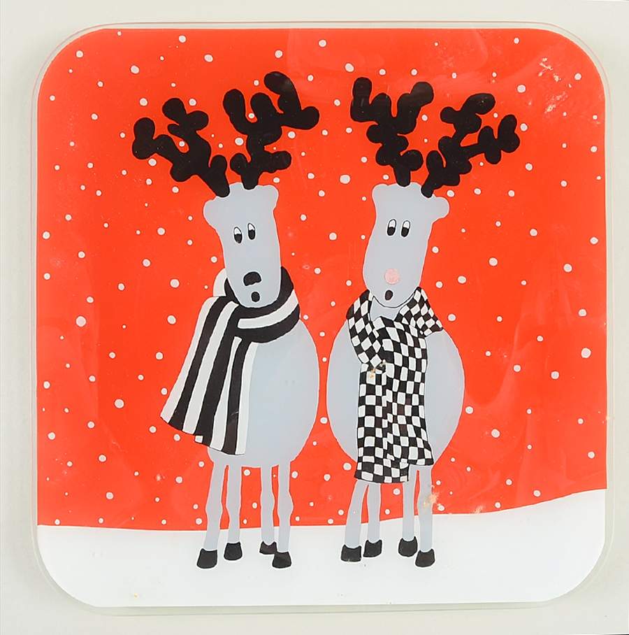 Rudolph 10" Glassware Square Platter by Mikasa-1